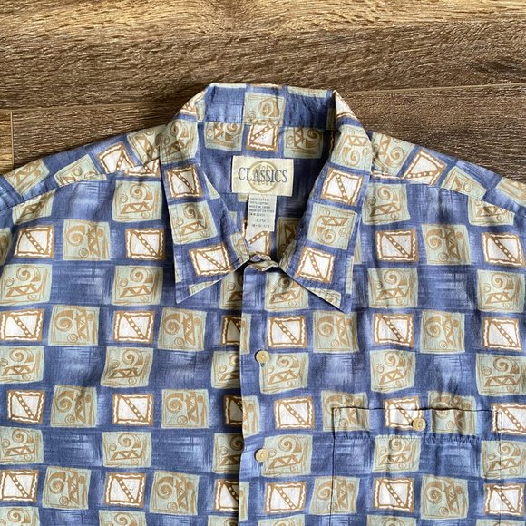 R&R Classic Vintage Tribal Pattern Hawaiian Shirt - Picture 3 of 6